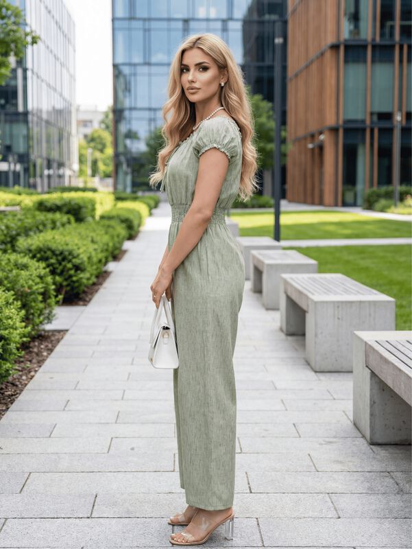 Jumpsuit Largo Fluido Malabis Ves-1044 Gris Tel... image number null