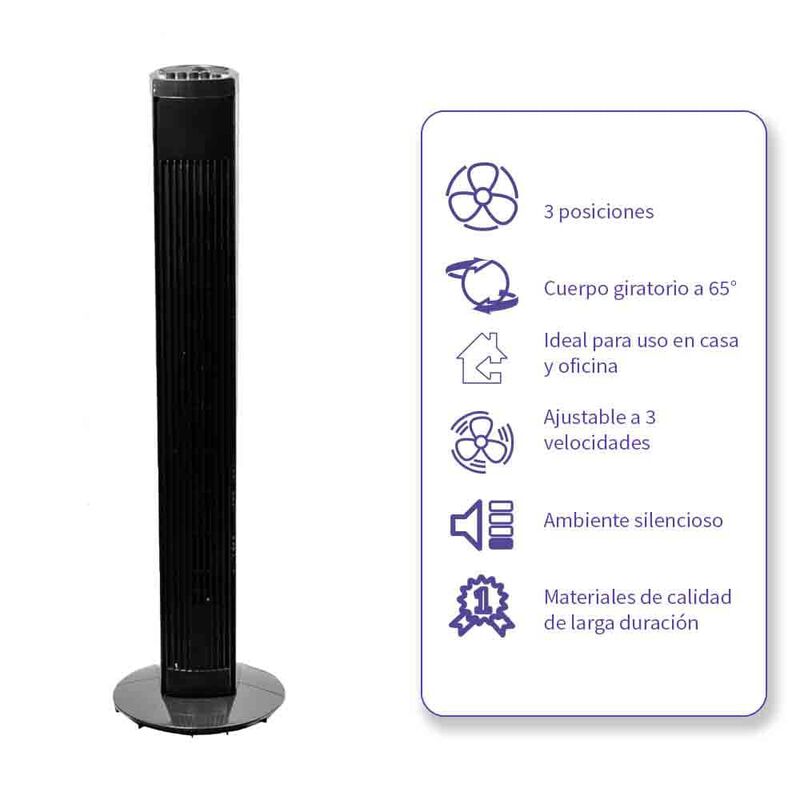 Ventilador de torre 46 42 w 3 velocidades con t... image number null