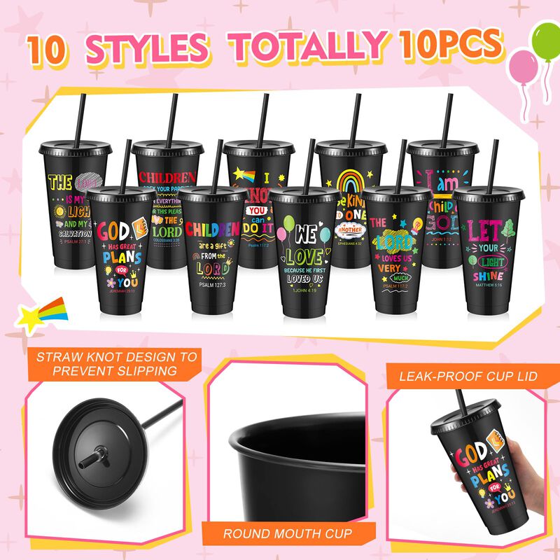 Vaso Reutilizable Uiifan 709 ml Negro, Paquete ... image number null