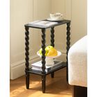 Mesa Auxiliar Estrecha Fultyle 40 cm X 50 cm X 63 cm Negra De 2 Niveles
