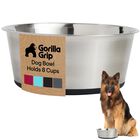 Taz&oacute;n Para Perro Gorilla Grip 1900 ml Negro Acero Inoxidable
