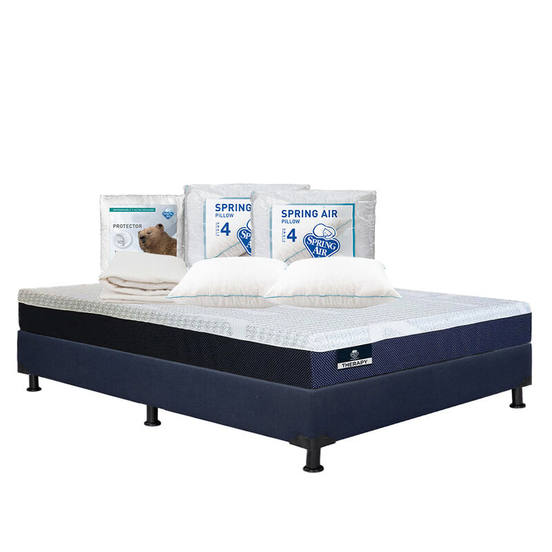 Colch&oacute;n Queen Size Therapy + Box + 2 Almohadas ... image number null