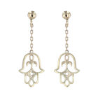 Aretes De Mano De Fatima Oro Amarillo 10k