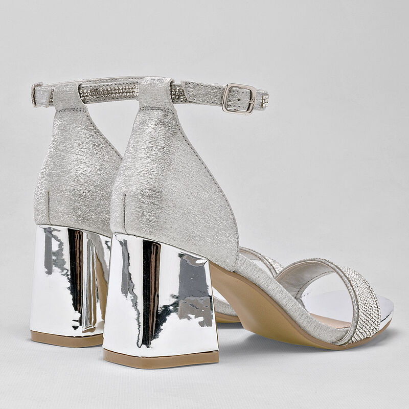 Clasben Zapatillas de fiesta para mujer plata image number null