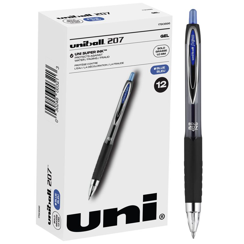 Bol&iacute;grafos De Gel Uni-ball Signo 207, 1 Mm, Azu... image number null