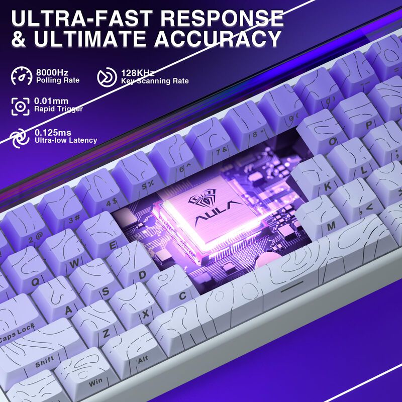 Teclado Gaming AULA HERO 68HE 60% Cableado con ... image number null