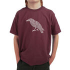 Camiseta Word Art Para Ni&ntilde;o - Edgar Allen Poe's The Raven - Granate