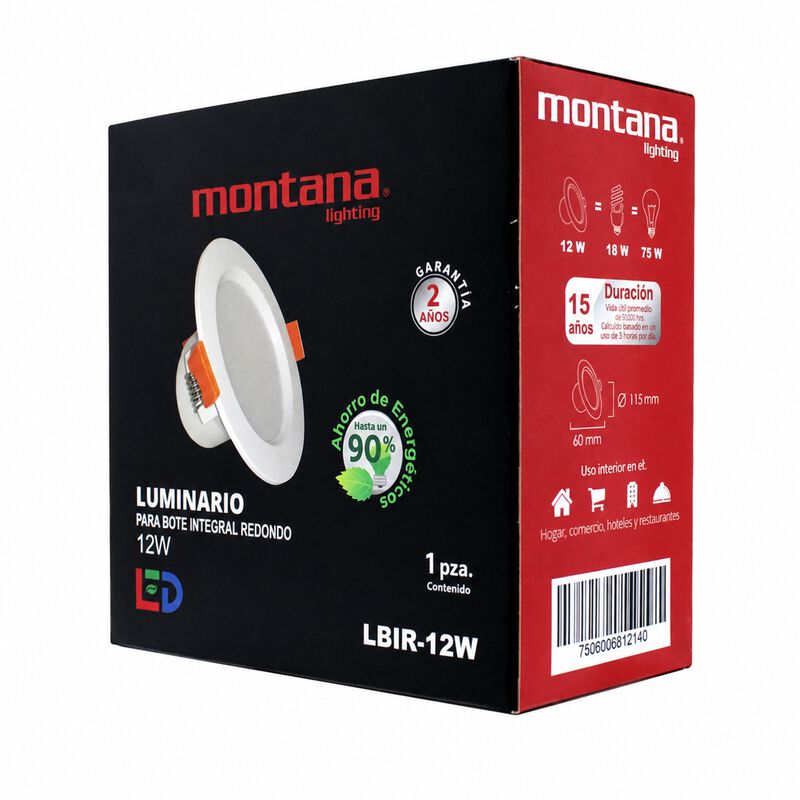 Lum Led Bote Int Alum 12w 120 240v Pulg 3000k 1... image number null
