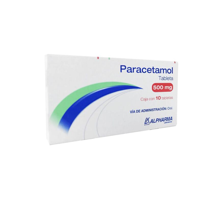 Paracetamol Tabletas, 500 Mg, 10 Piezas image number null
