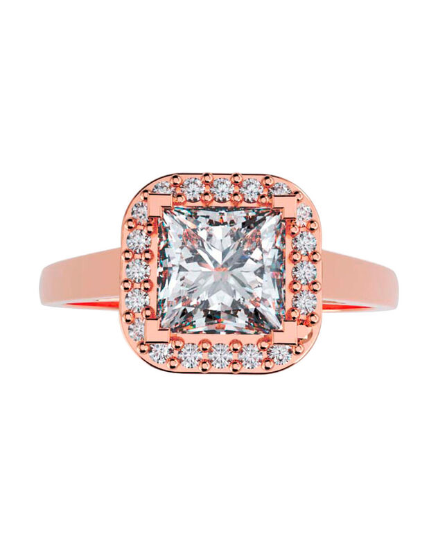 Anillo de Compromiso en Oro Rosa 10K con Circon... image number null