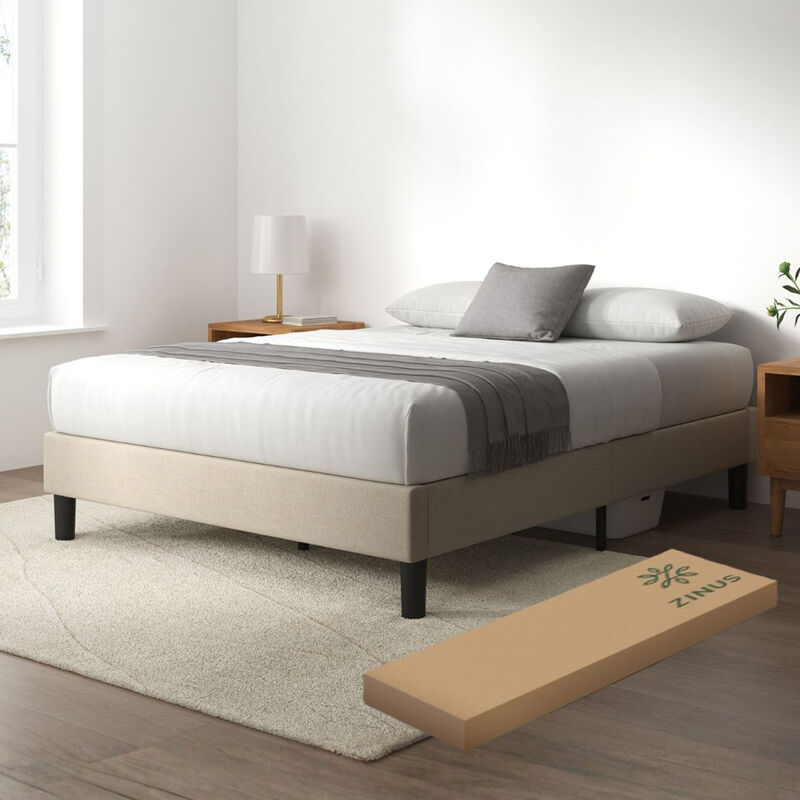 Zinus Curtis | Base De Cama Tapizada De Madera ... image number null