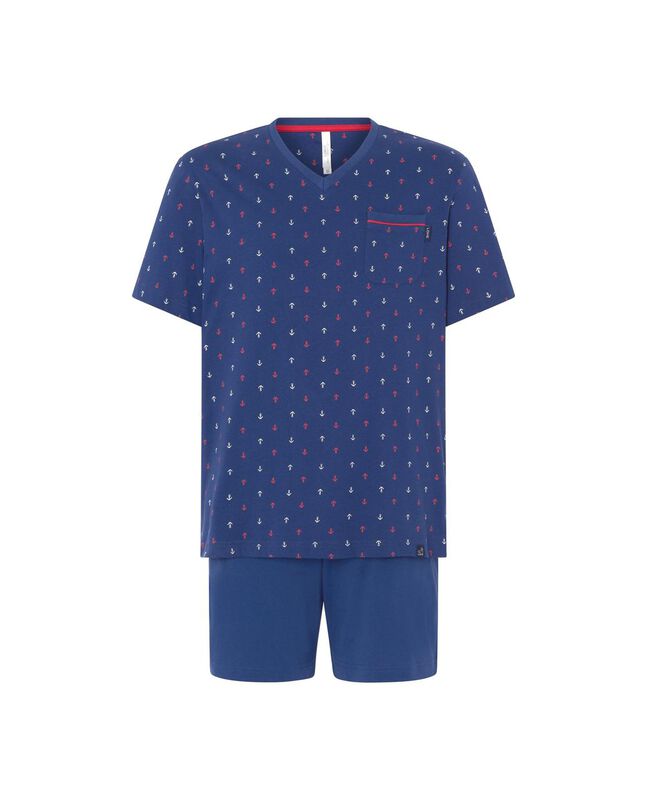 Pijama Corto con Anclas Marino image number null