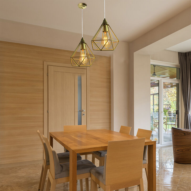 L&aacute;mpara Colgante Vintage Dorada Mil Luces image number null