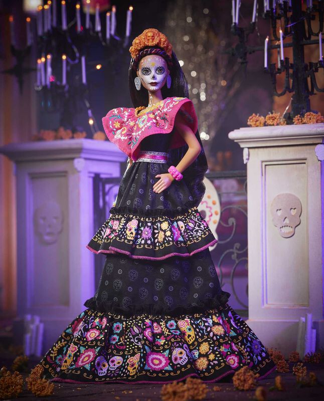 Mu&ntilde;eca Barbie D&iacute;a De Muertos 2021 Con Vestido T... image number null