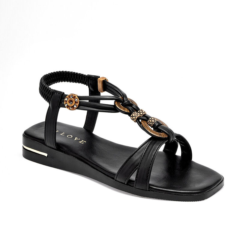 Ivi Love sandalia piso para mujer negro cod 140... image number null