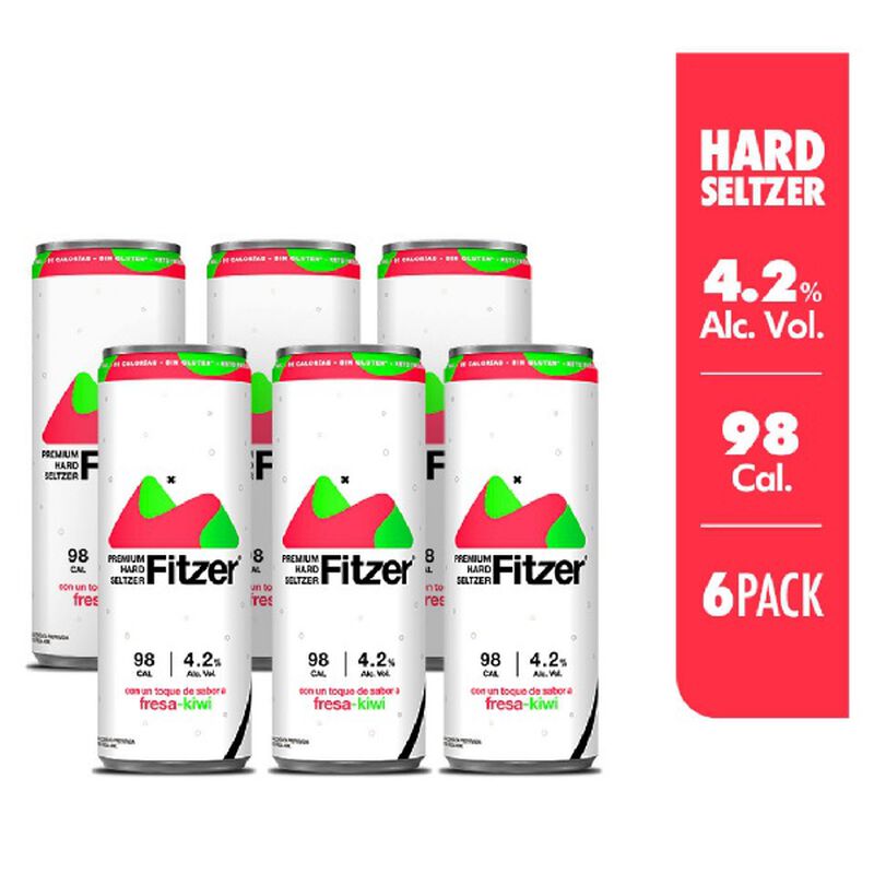 Fitzer Hard Seltzer Fresa Kiwi 6 Pack Lata 355 ... image number null