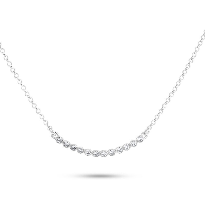 Gargantilla De Plata .925 Con Zirconias 43+2cm image number null