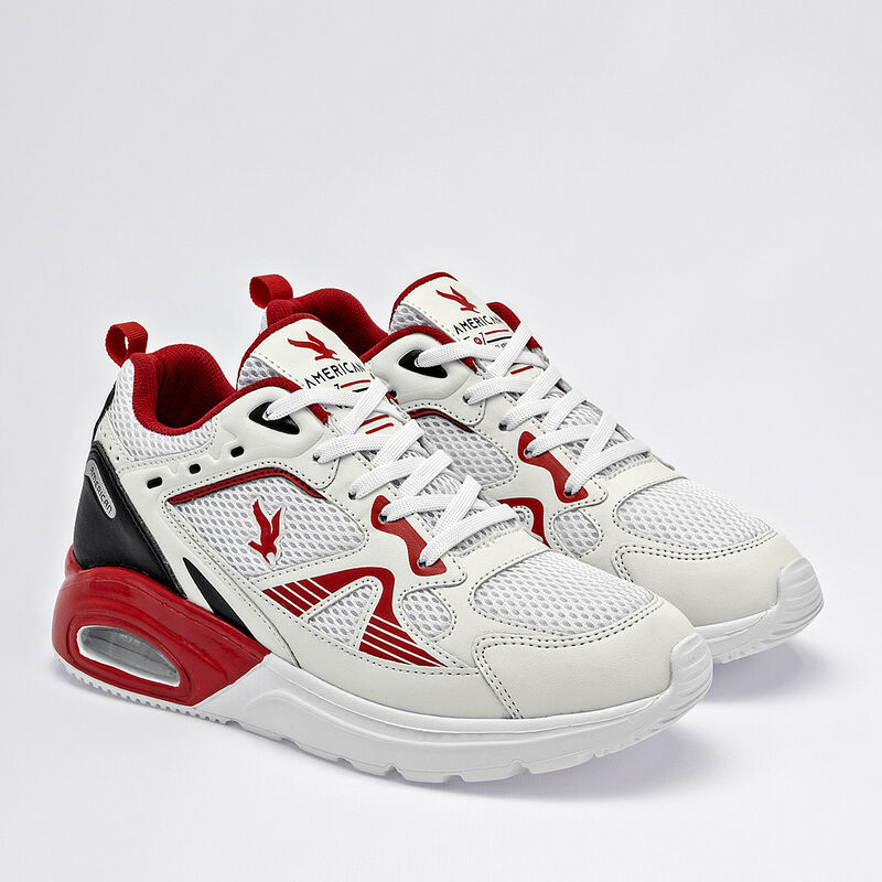 American Fire tenis para mujer blanco rojo negr... image number null