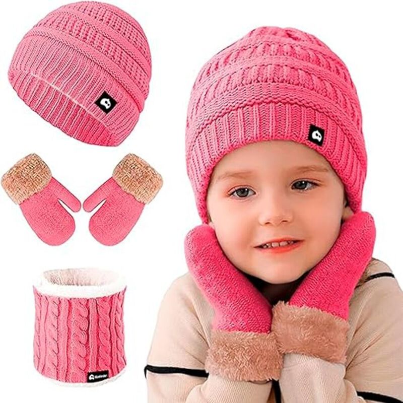 Juego de Gorro, Bufanda y Guantes Rosa para Niñ... image number null