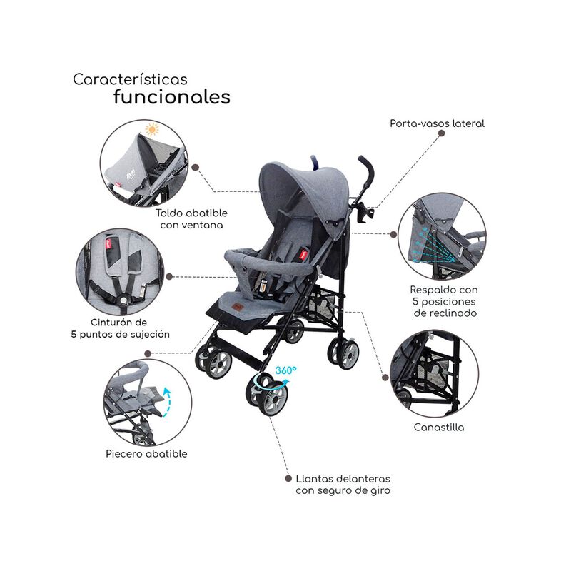Carriola D'beb&eacute; Aerostar Unisex de 3 a 36 meses image number null
