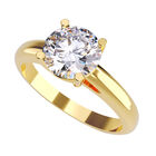 Anillo de Compromiso en Oro Amarillo 14K con Circonia -  Talla:5.5/ FJ777-14Y-CZ-55
