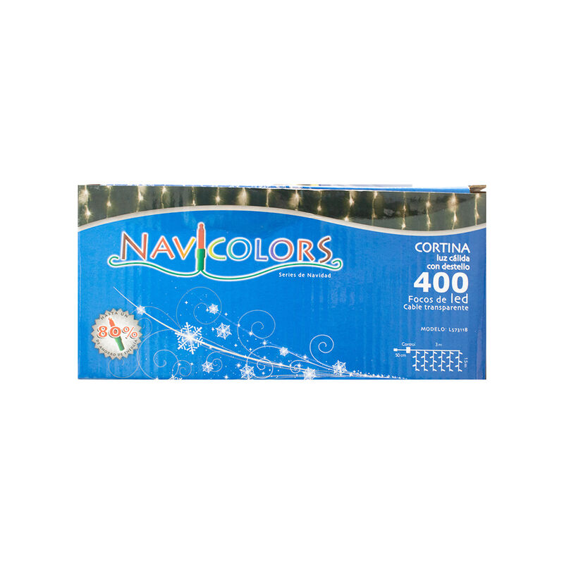 Cortina serie de luces 400 Led Focos Amarilla c... image number null