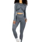 Set Deportivo Mujer Gym Yoga O Casual Conj-071 Gris Claro Conjunto De Blusa Y Leggins