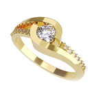 Anillo de Compromiso en Oro Amarillo 14K con Circonia -  Talla:4.5/ M434-14Y-CZ-45