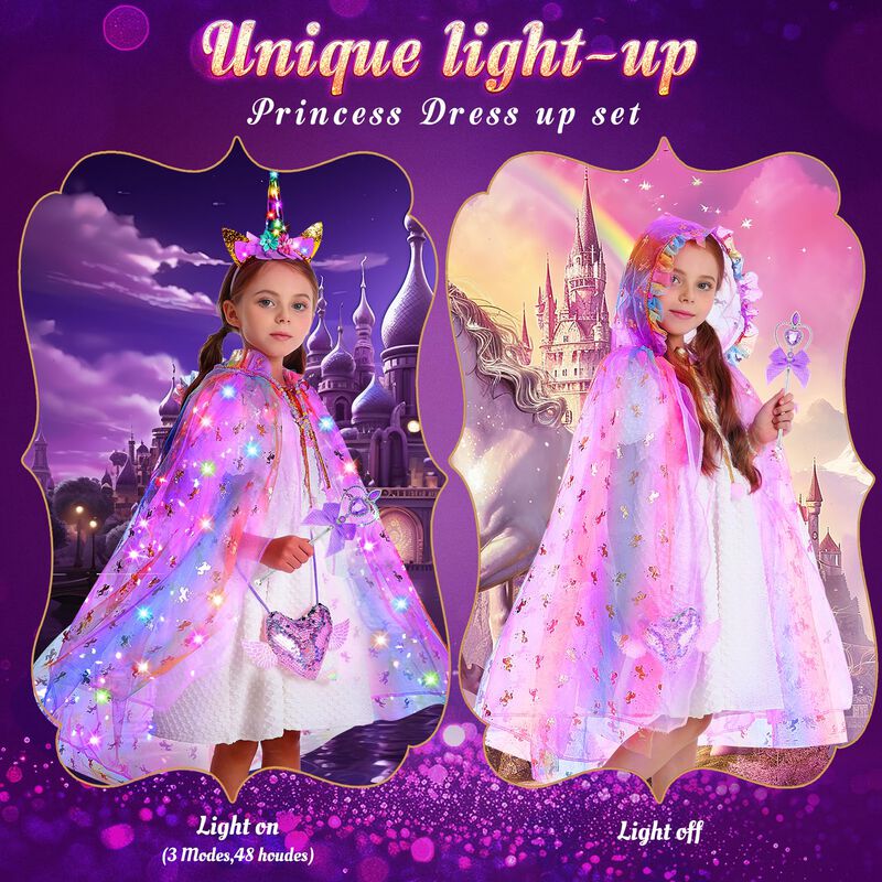 Set De Princesa Unicornio Iluminado Fedio image number null