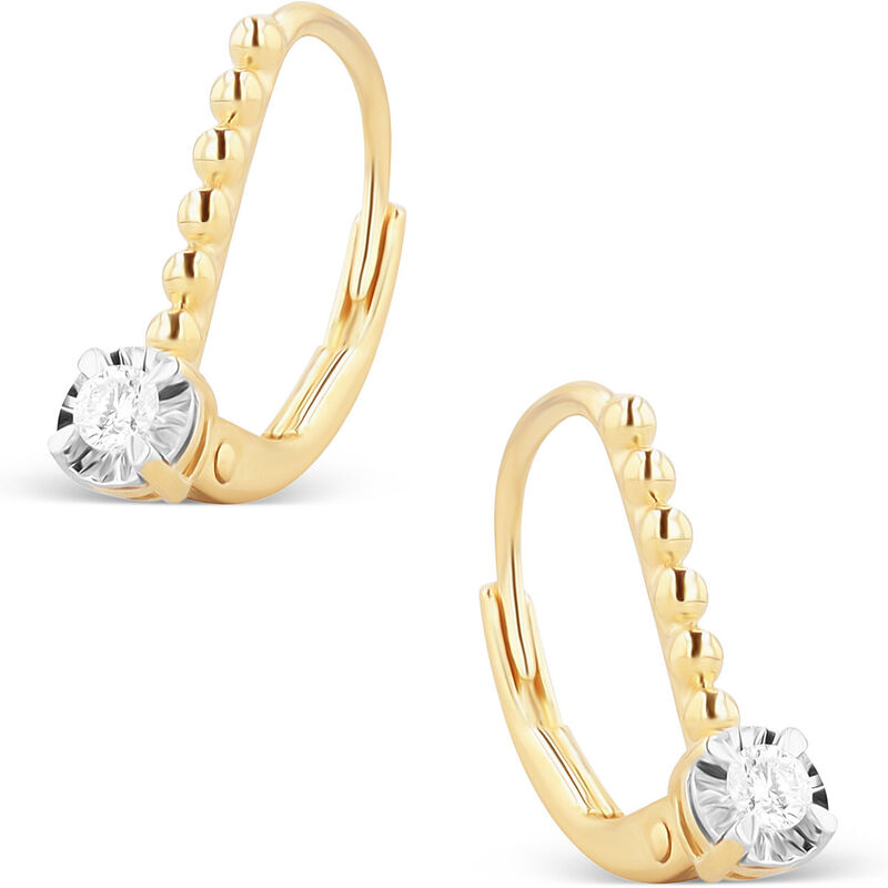 Aretes De Oro Amarillo 14k Con Platinado Con 9p... image number null