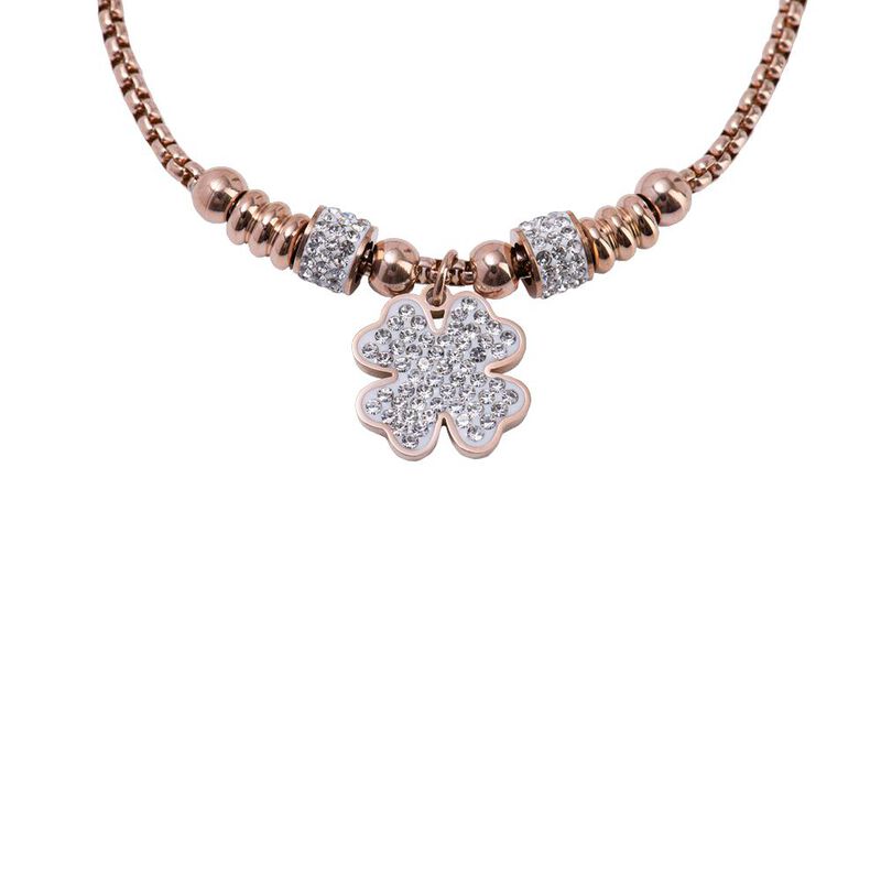 Pulseras Mujer Acero Inoxidable Tr&eacute;bol Zirconia... image number null