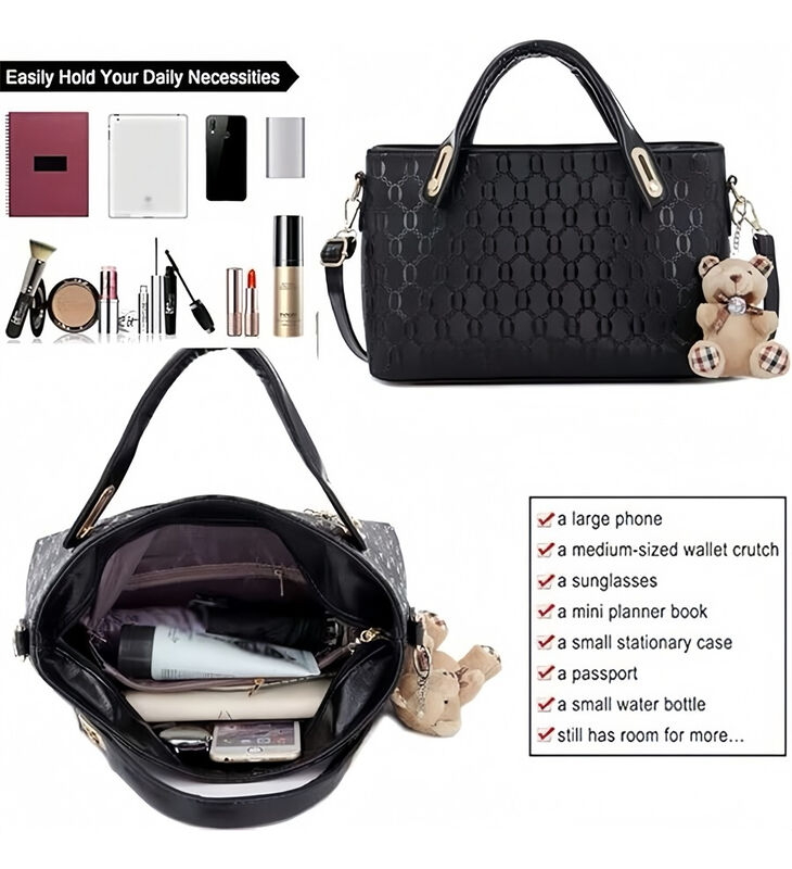 Juego 4 Piezas Bolsos Hombro Cuero Sint&eacute;tico image number null