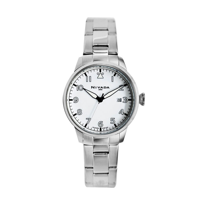 Reloj Nivada Executive Dama Acero Blanco Ar&aacute;big... image number null