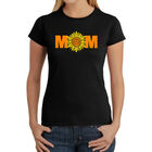 Camiseta Word Art Para Mujer - Mam&aacute; Girasol- Negro