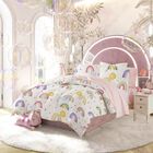 Set Edred&oacute;n Matrimonial Polo One Arcoiris Rosa 2 Pzas 1800h