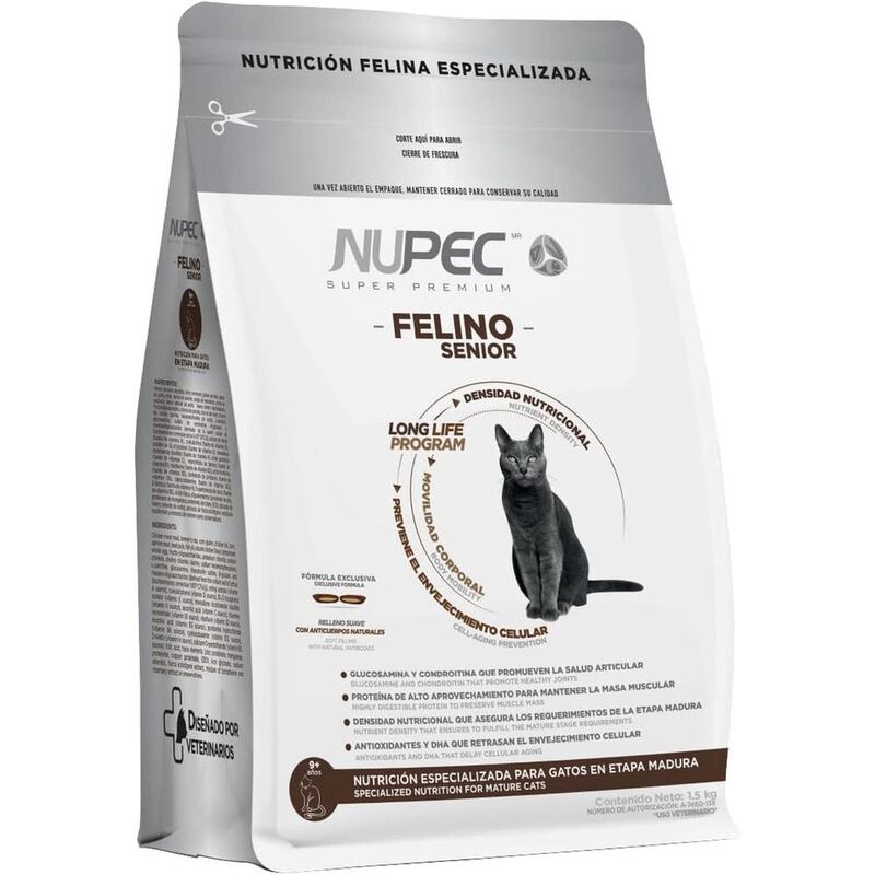 Nupec Felino Senior 1.5kg + Pelota Spiny Caucho image number null