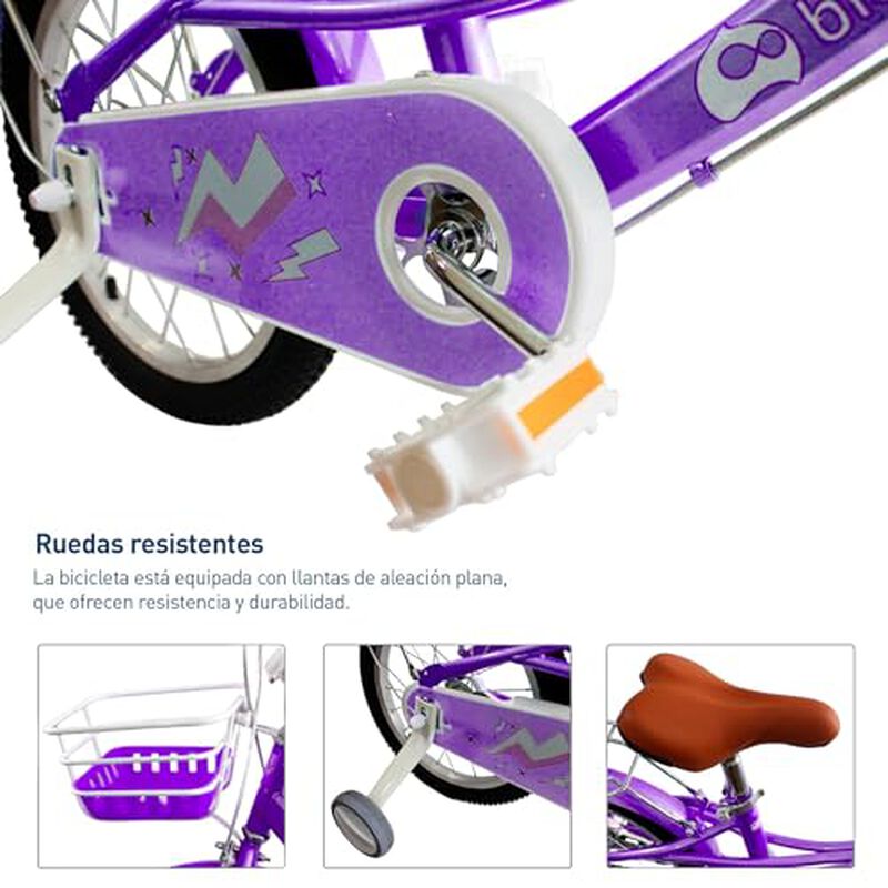 Bicicleta Infantil para Ni&ntilde;a Rodada 16 con Rued... image number null