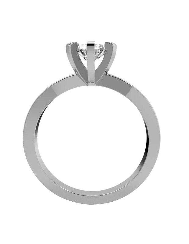 Anillo de Compromiso en Oro Blanco 10K con Circ... image number null