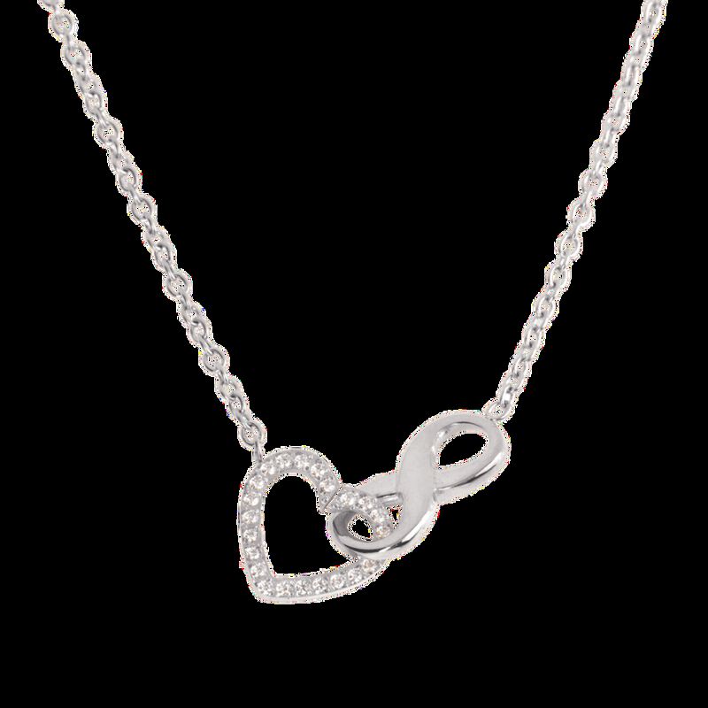 Collar Mujer Coraz&oacute;n Infinito Zirconias Regalo ... image number null