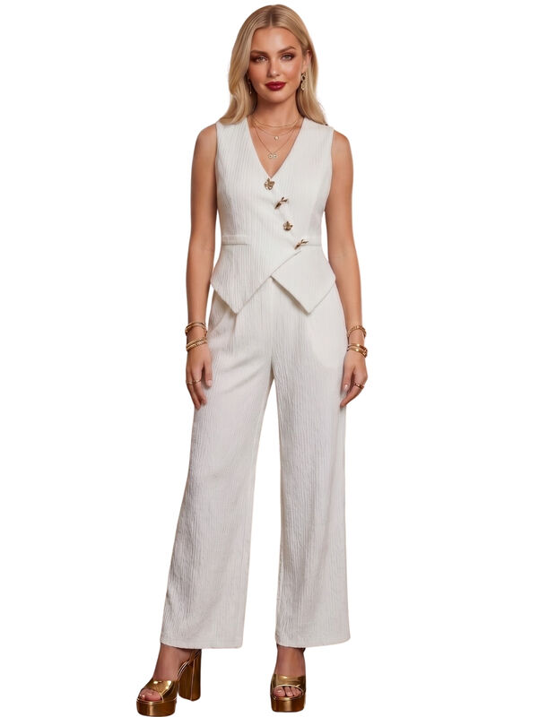 Conjunto Casual 2 Piezas, Chaleco Cruzado Y Pan... image number null