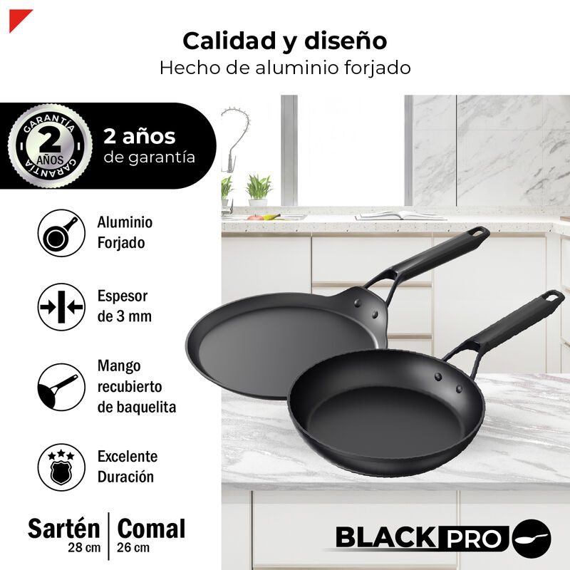 Set Sart&eacute;n 28 cm Y Comal 26 cm Aluminio Forjado... image number null