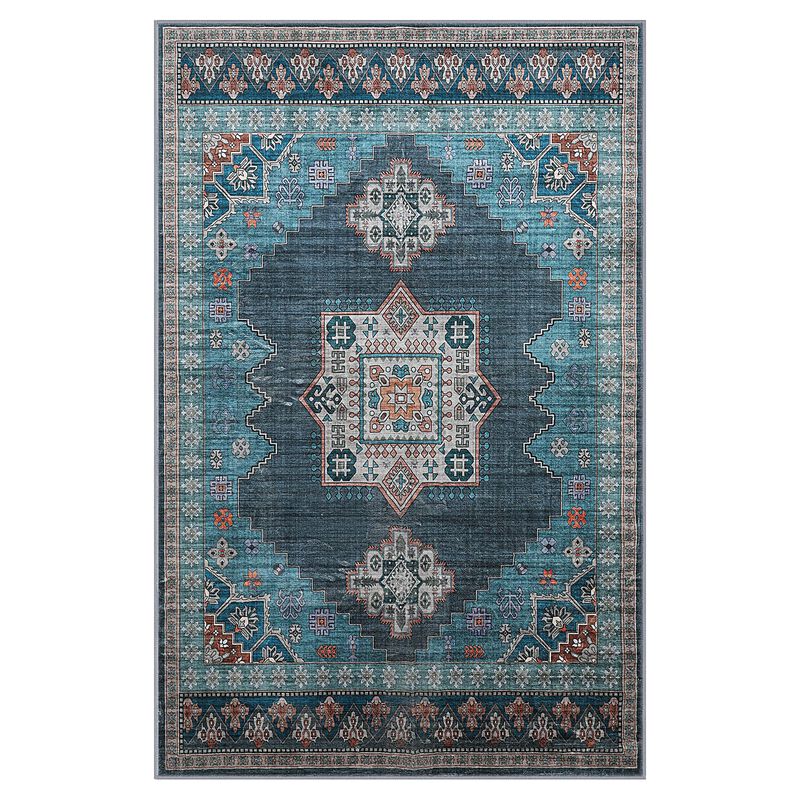 Alfombra Flyruggo 244 cm X 152 cm Azul Teal Boh... image number null
