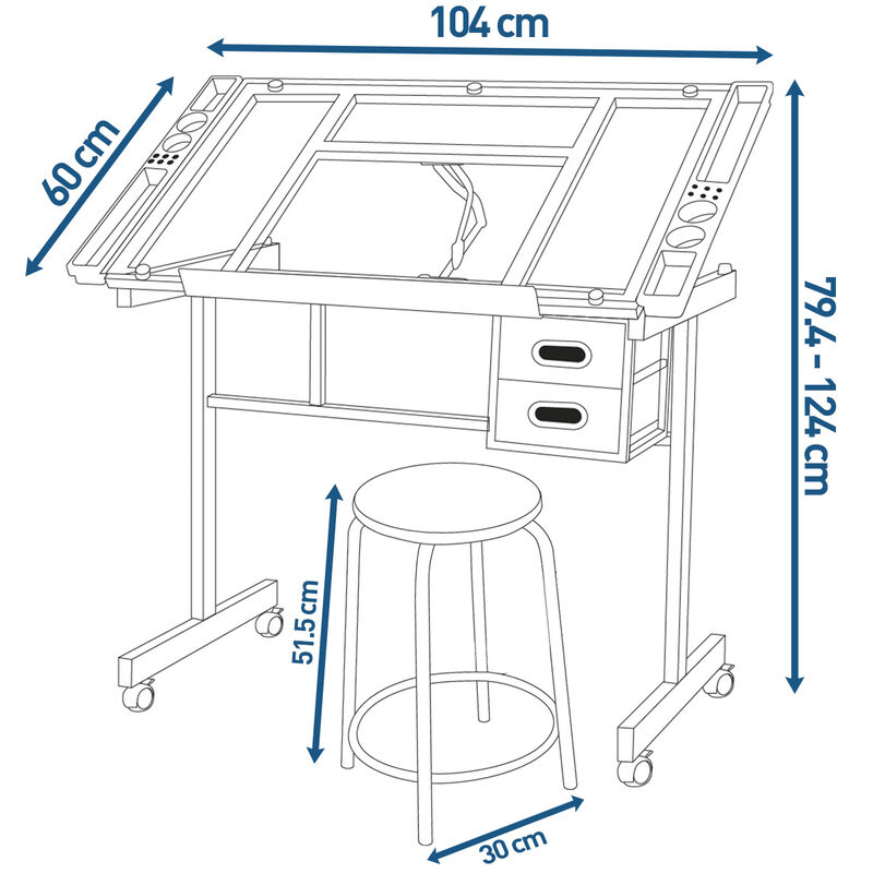 Restirador de Cristal Templado con Banco de Tra... image number null