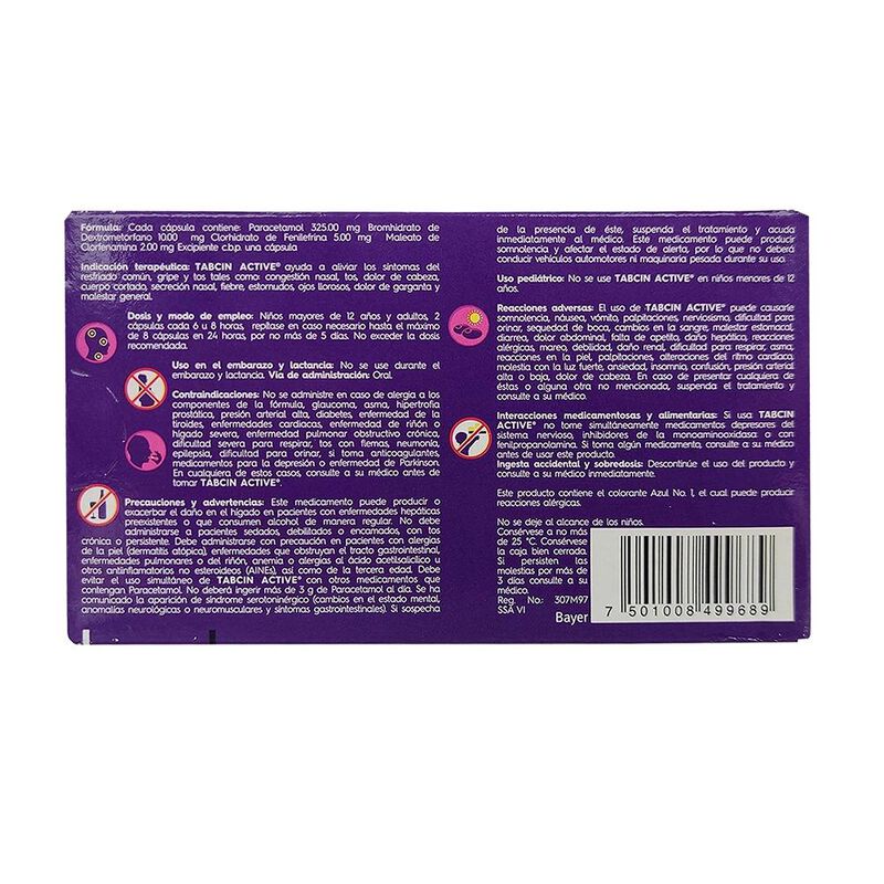 Tabcin Active 325 Mg/ 10 Mg/ 6.25 Mg/ 5 Mg 12 C... image number null