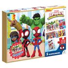 Rompecabezas Spidey And His Amazing Friends 5 En 1 Caja Madera