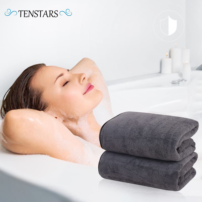 Toallas De Ba&ntilde;o Tenstars Silk Con Dobladillo De... image number null