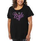 Camiseta De Talla Grande Word Art Para Mujer - Novia- Negro