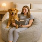 Puff Sill&oacute;n Roma Gris, Suave y Estructura Ligera