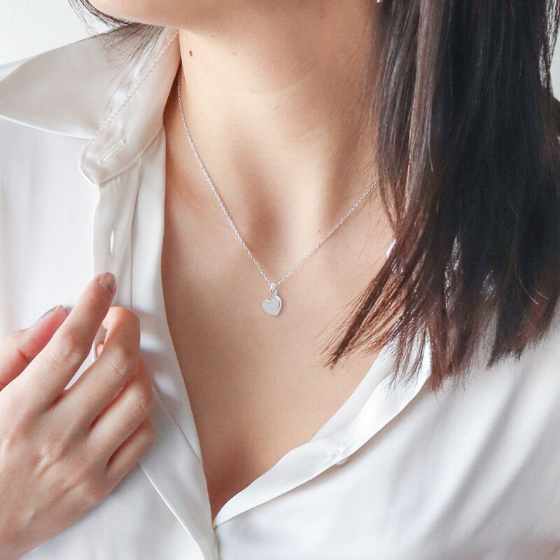 Dije de Coraz&oacute;n de Plata Con Cadena image number null