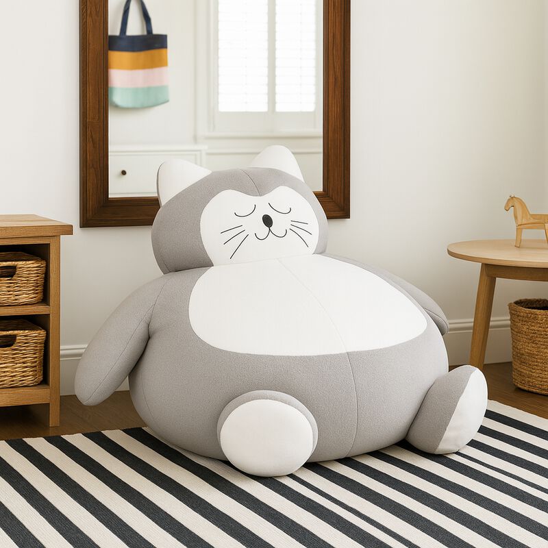 Sof&aacute; Tipo Puff - Gato Gris image number null